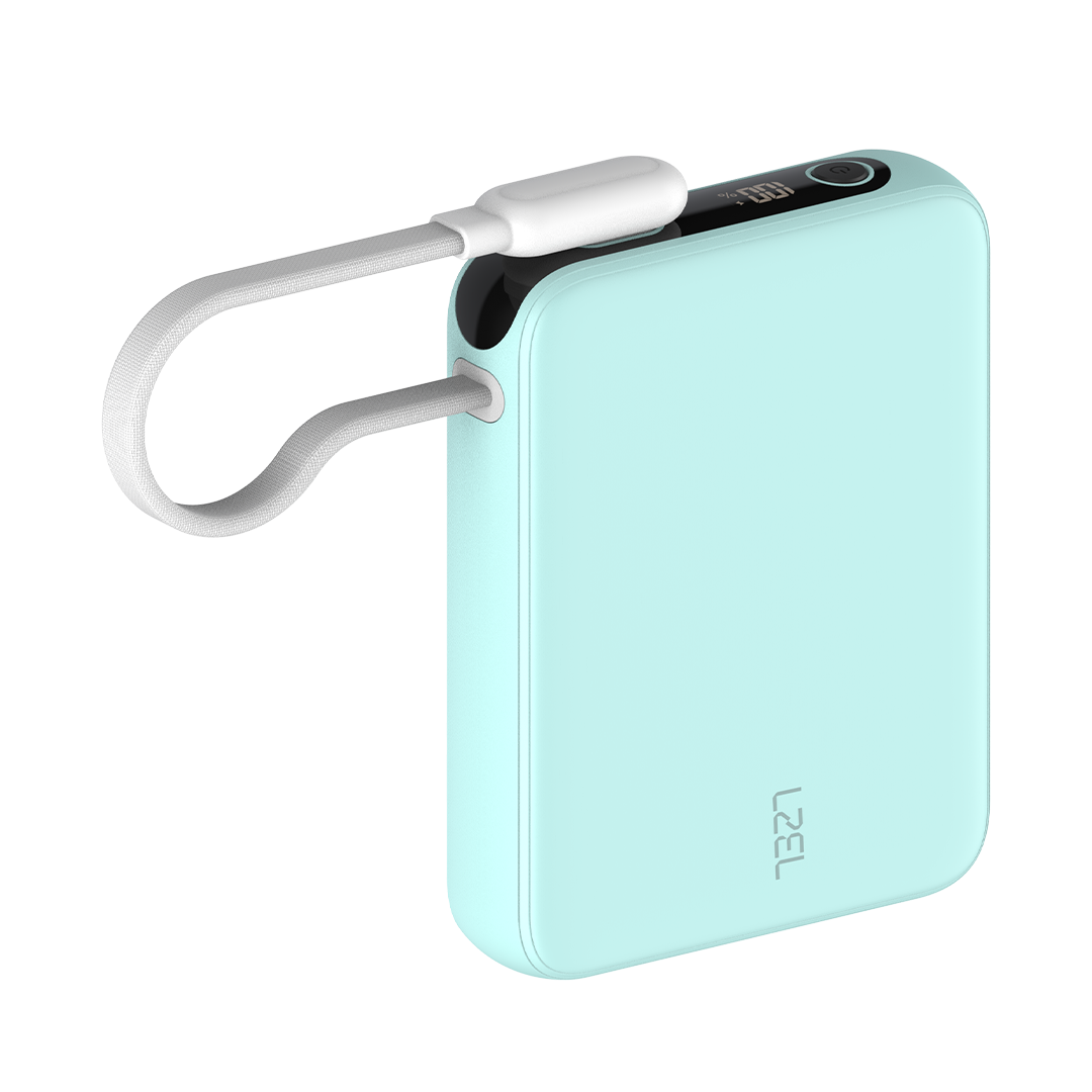 LZEL PrimeBrio 5K Mini PD Power Bank β 5000mAh, 20W, Built-in Type-C Cable | Light Green LZEL PrimeBrio 5K Mini PD Power Bank β 5000mAh, 20W, Built-in Type-C Cable | Light Green